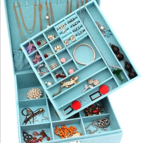 Two-Layer Jewelry Box Organizer Display Storage - Picture 3 of 3